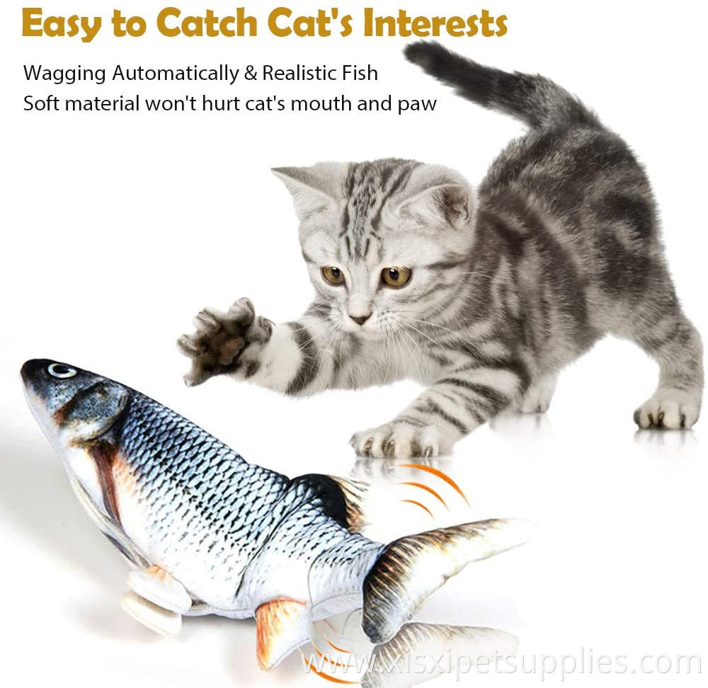 catnip fish toy for cat electric flopping cat kicker fish toy realistic plush simulation electric doll fish